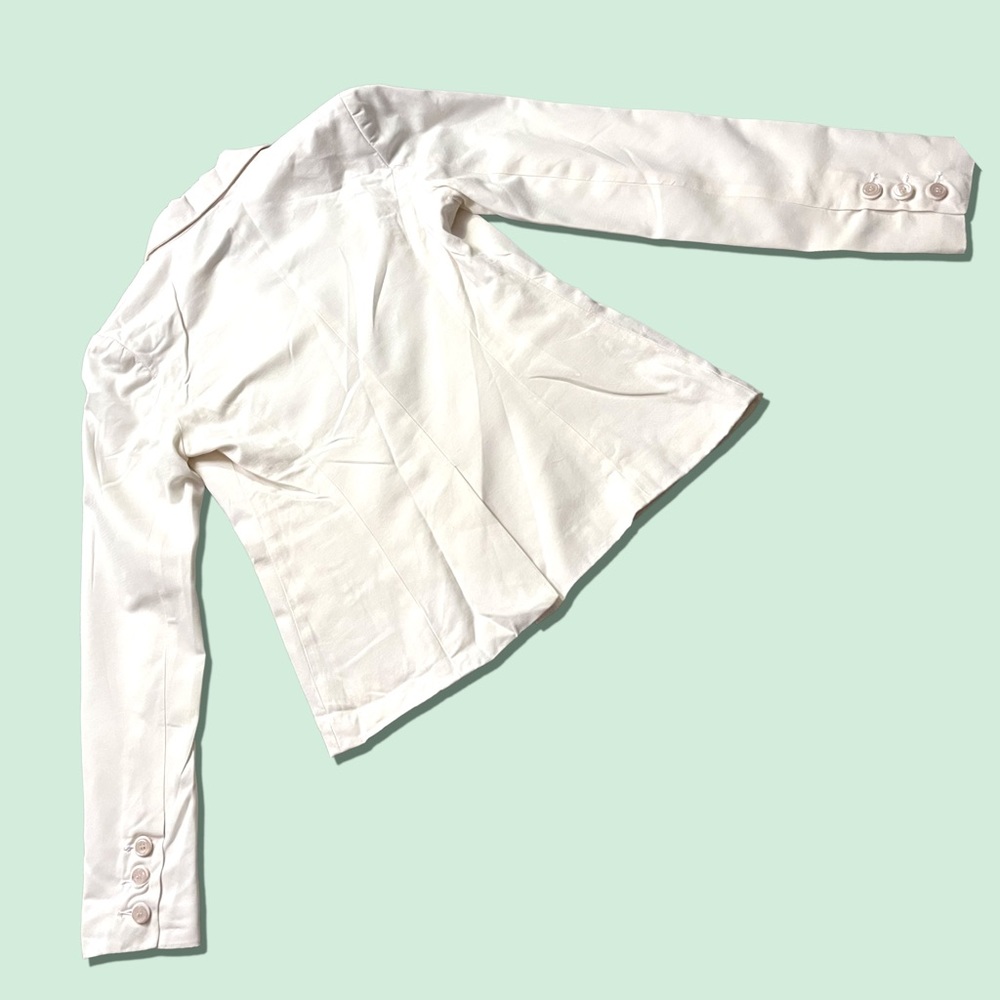 🎉HP!🎉 NWT Da-Nang Eggshell white cotton/silk blazer. Size Small 🕊️ - Picture 4 of 12
